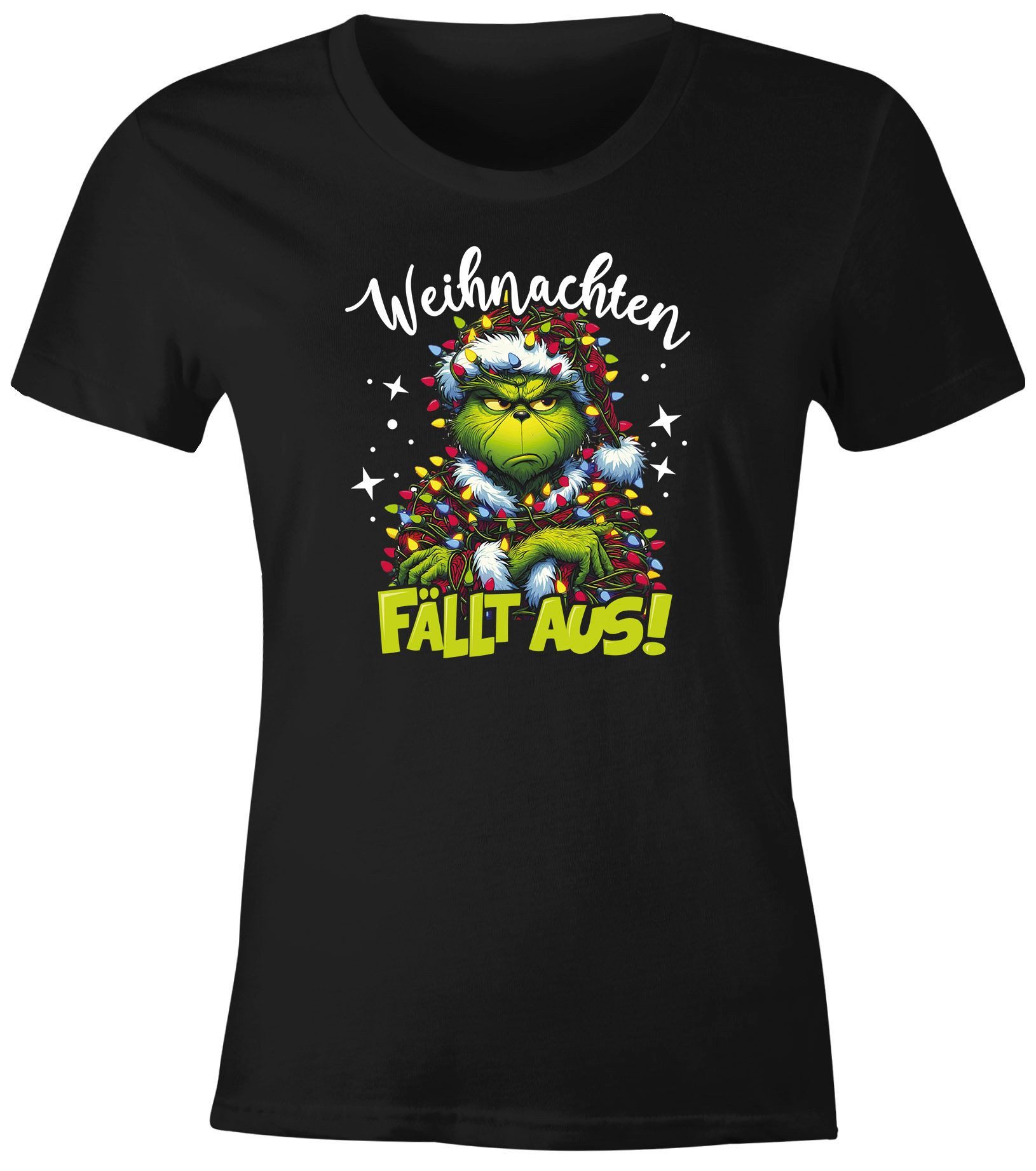 MoonWorks Print-Shirt Weihnachtsshirt Damen Grinch Spruch T-Shirt Weihnacht günstig online kaufen