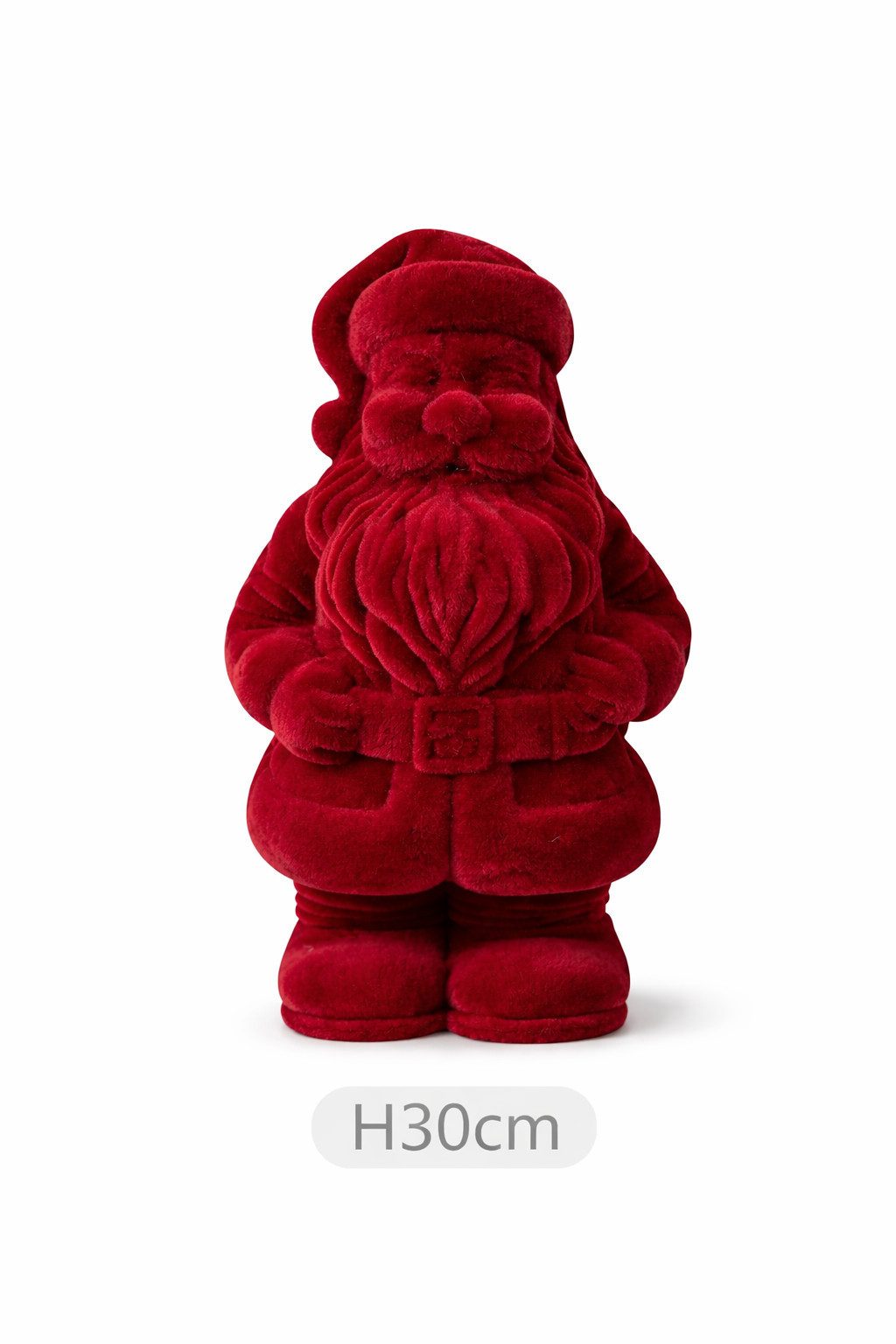 finehomegarden Weihnachtsmann Santa Nikolaus dunkelrot beflockt H30cm+H40cm+H50cm Weihnachtsmann (1 St), Skulptur Poly Weihnachten Figur 3Größen wählbar