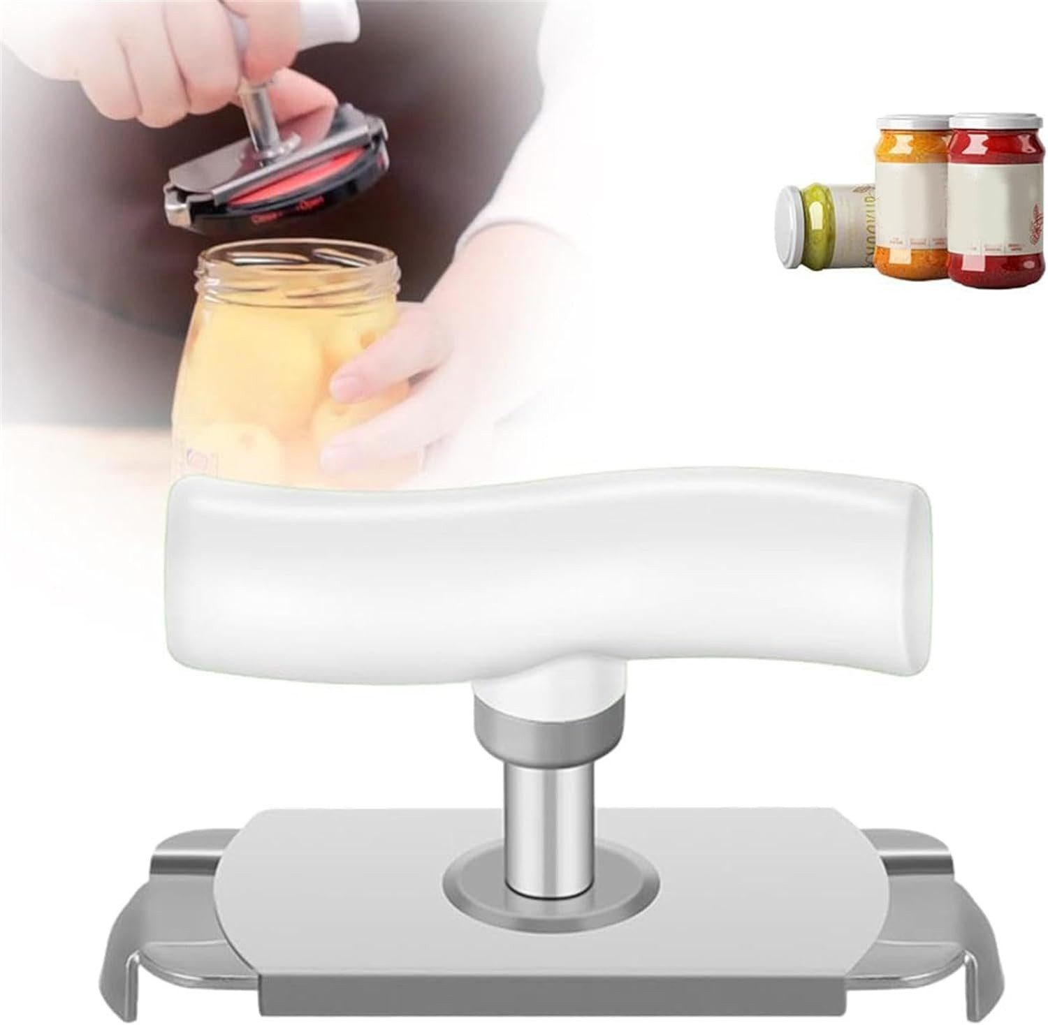 Auledio Dosenöffner Edelstahl Glasöffner für Glasdeckel, Twist-Off-Schraubenentferner, Verstellbarer, mit Zahnraddesign und ergonomischem Griff