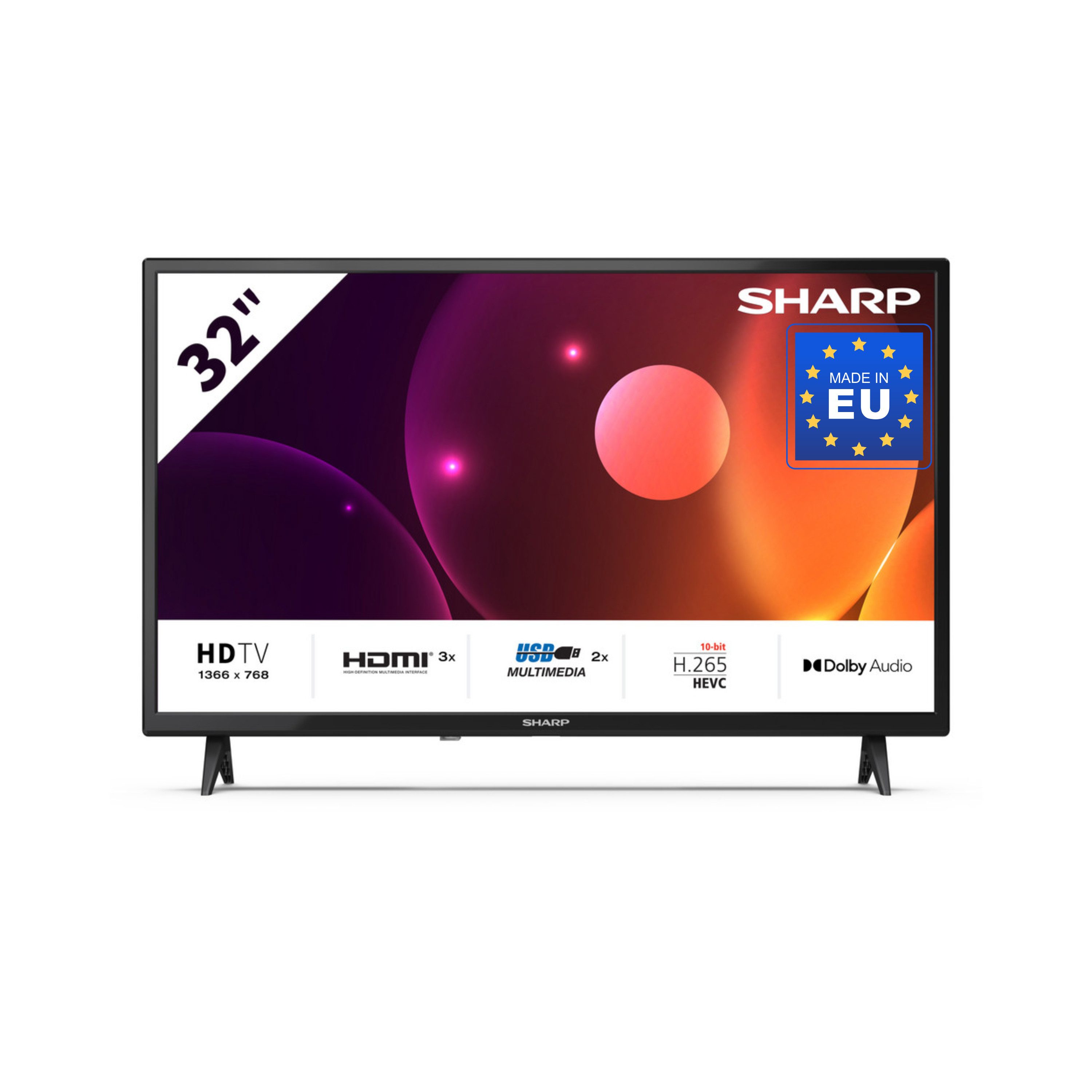 Sharp 32FA2E LED-Fernseher (80 cm/32 Zoll, HD Ready LED TV ohne Internet, Non-Smart TV, HD Receiver, HDMI ARC)