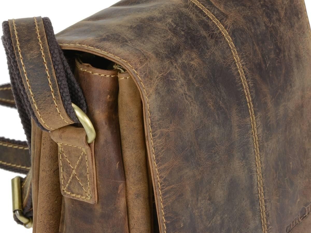 Greenburry Umhängetasche Vintage, used Look, Schultertasche 24x21cm, Damentasche, antikbraun