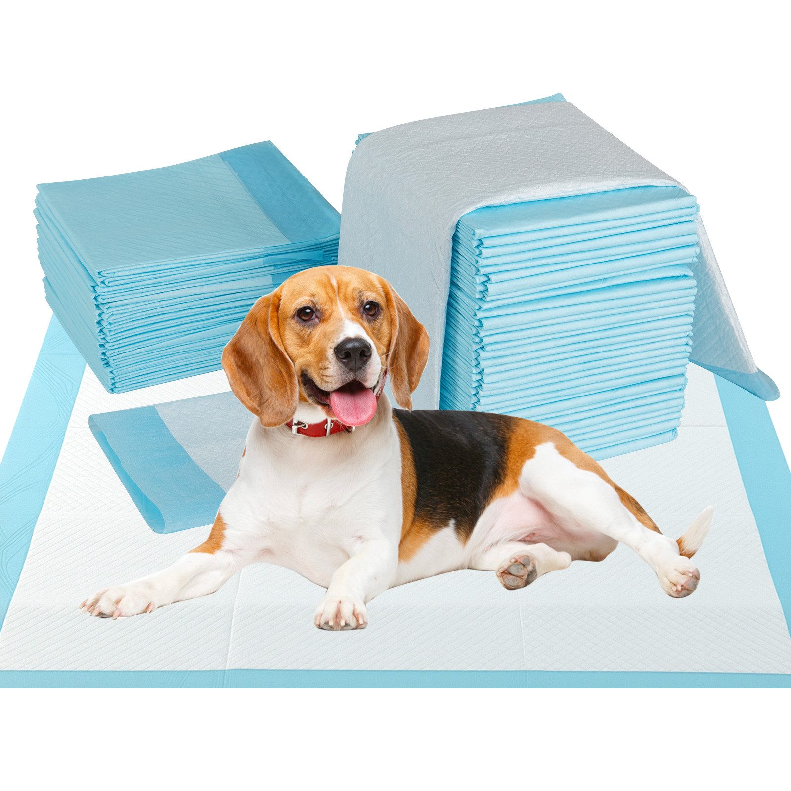 KOMFOTTEU Hundetoilette, Welpen-Pee-Pads mit 6-Schichten-Aufbau