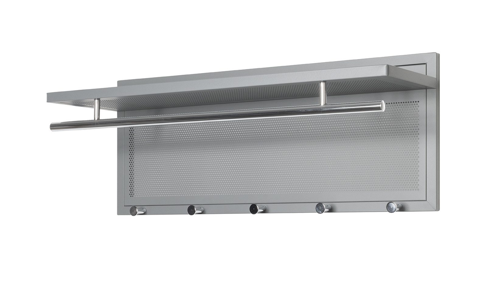 HAKU Wandgarderobe in verchromt, grau - 75x30x26 (BxHxT)