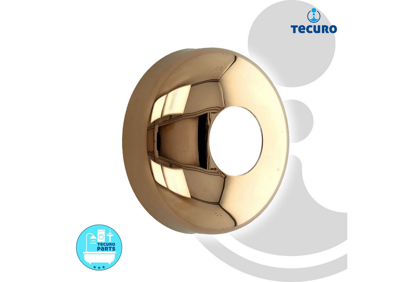 Thumbnail - tecuro Badarmatur DESIGN-Hahnrosette (1/2) Ø 22 mm x Ø 61 mm - vergoldet