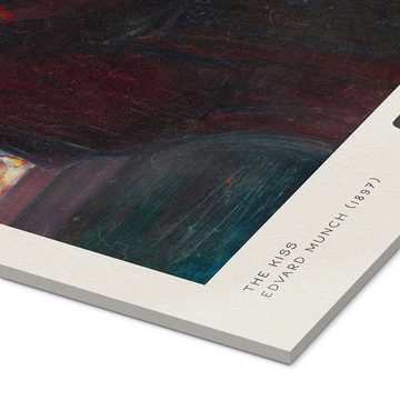Posterlounge Acrylglasbild Edvard Munch, The Kiss, Wohnzimmer Malerei