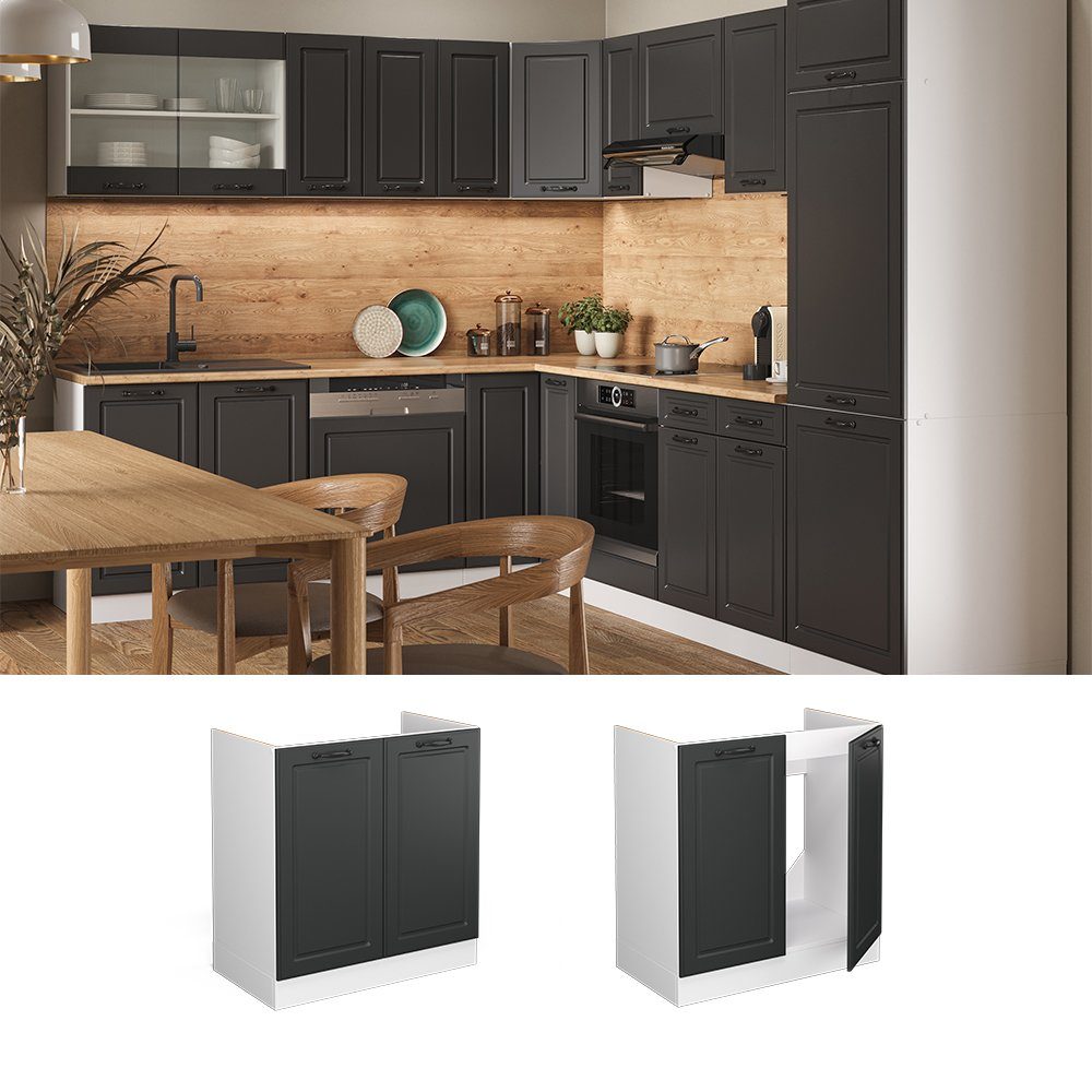 Vicco Unterschrank R-Line, Anthrazit Landhaus/Weiß, 80 cm ohne Arbeitsplatte (1-St)