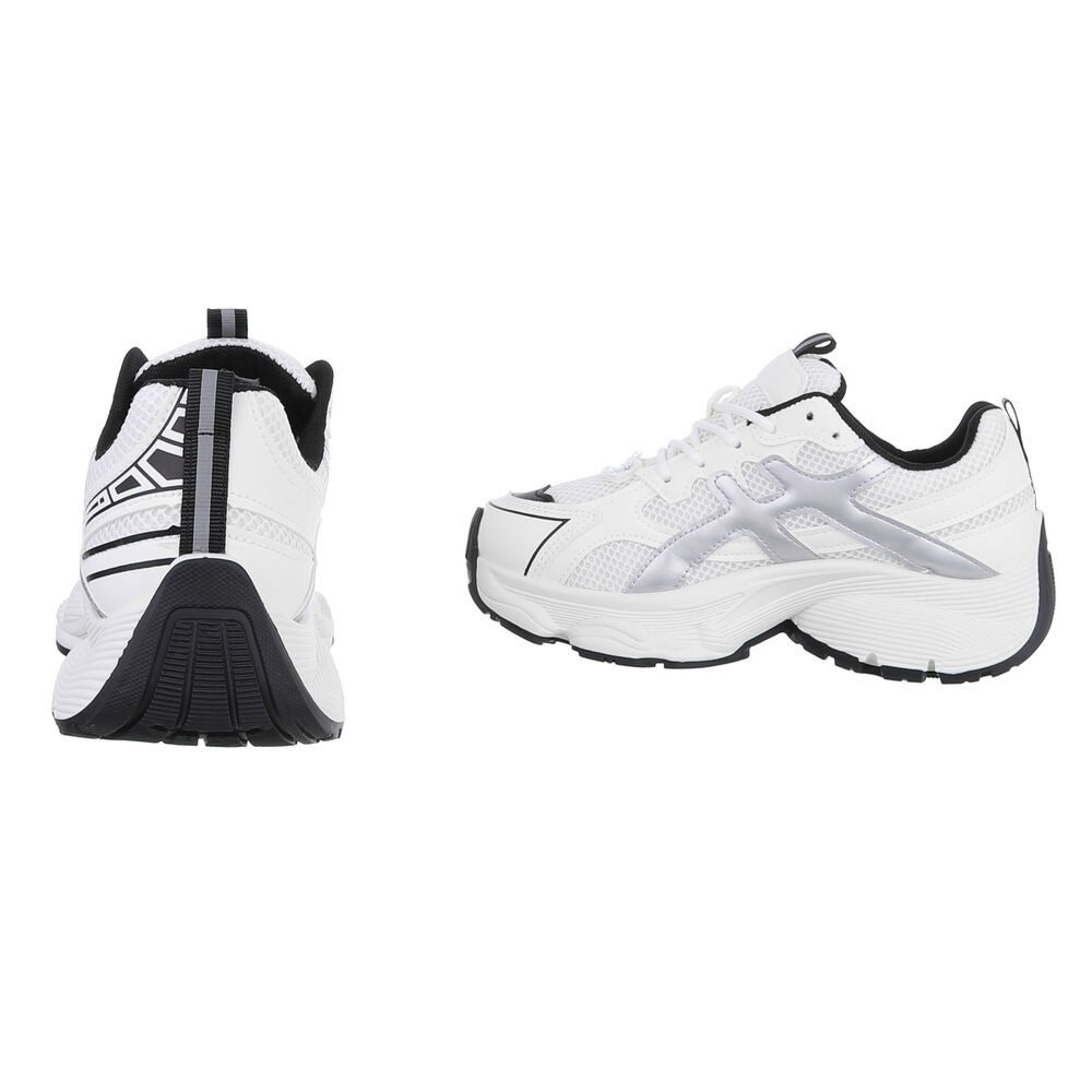 Ital-Design Damen Low-Top Freizeit Sneaker (88519513) Flach Sneakers Low in Weiß