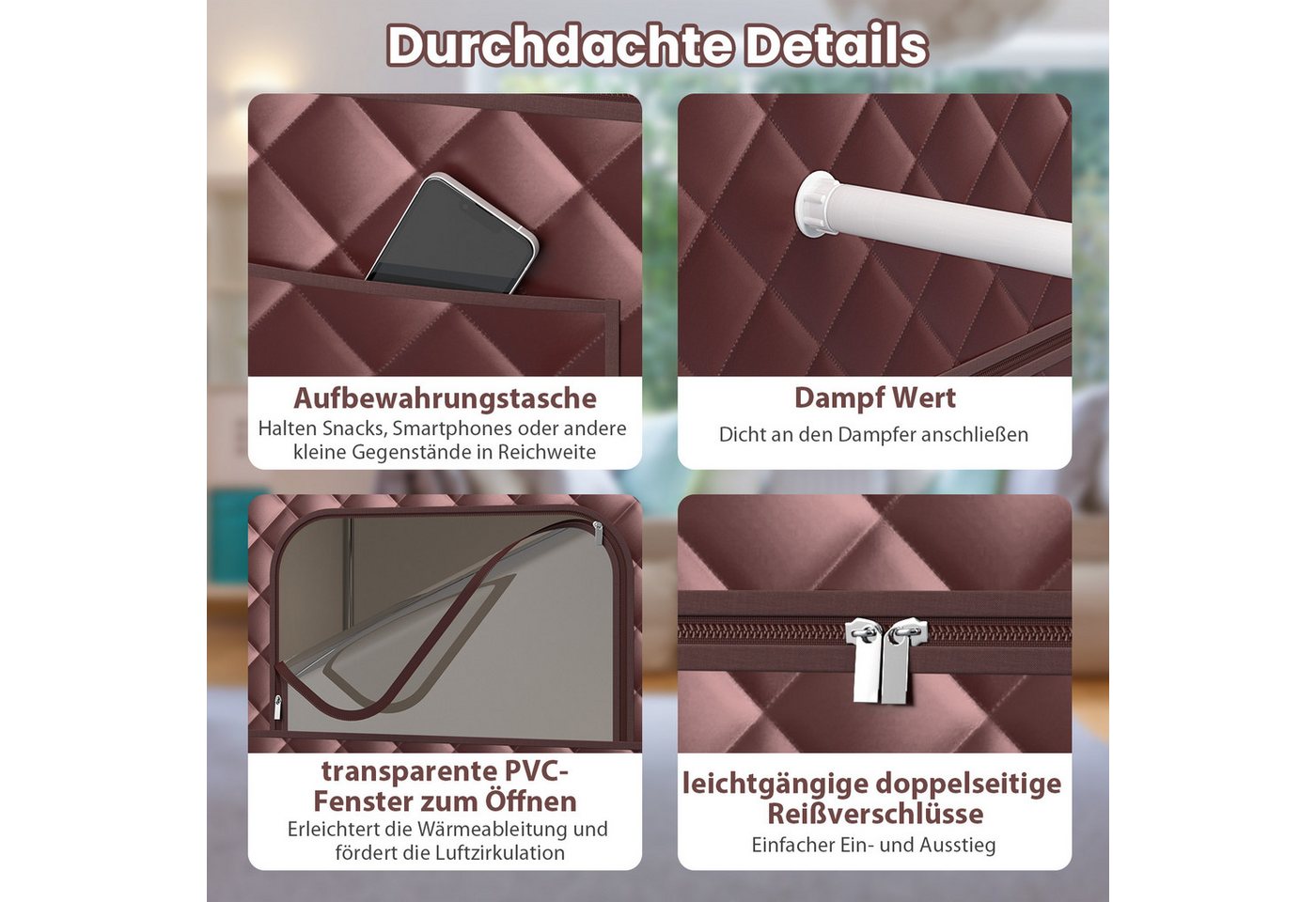 Thumbnail - KOMFOTTEU Sauna, Dampfsauna tragbar mit Fernbedienung und Timer
