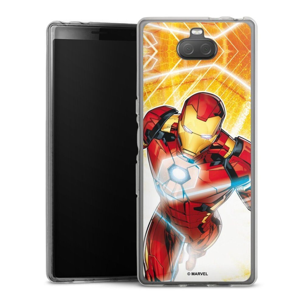 DeinDesign Handyhülle Iron Man on Fire, Sony Xperia 10 Silikon Hülle Bumper Case Handy Schutzhülle