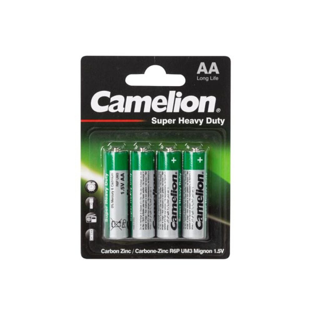Camelion ZINK-KOHLE AA / LR6 1.5 V - 960 mAh (4 St./Blisterverpackung) Batterie, (1 St)