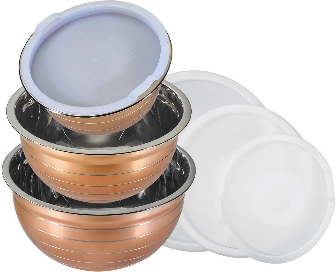 KING Aufbewahrungsschüssel Classic Kupfer, Edelstahl, (Set, 3-tlg), mit Deckel