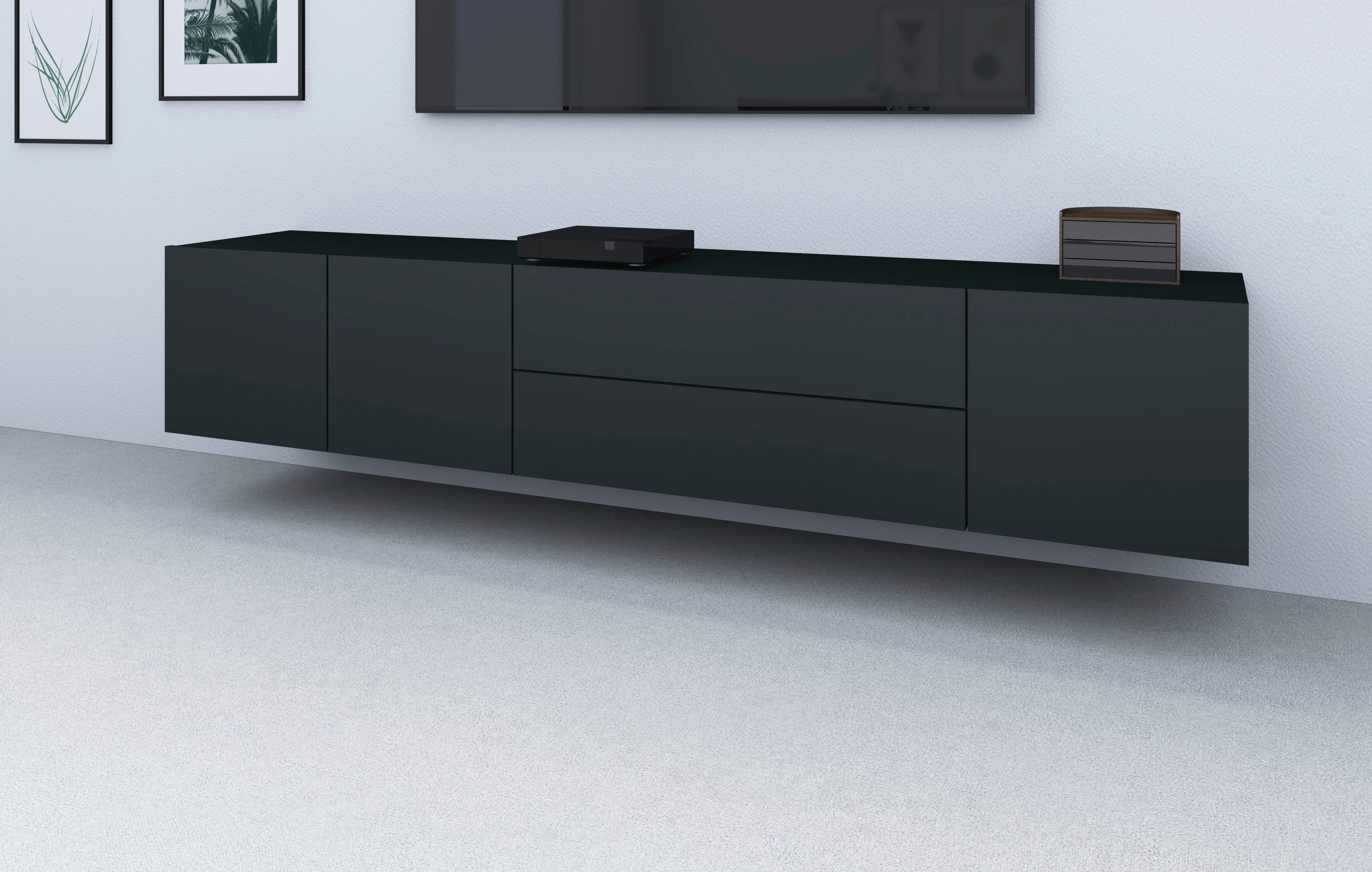 borchardt Möbel Lowboard Sophia, TV-Schrank Breite 190 cm, Breite 190 cm, hängend montierbar