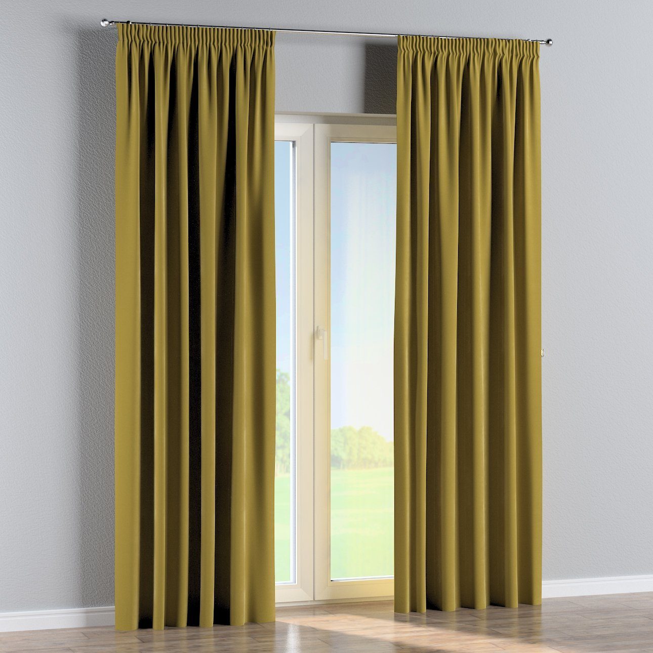 Vorhang Vorhang mit Velvet, cm, Kräuselband olivegrün Dekoria 130x100