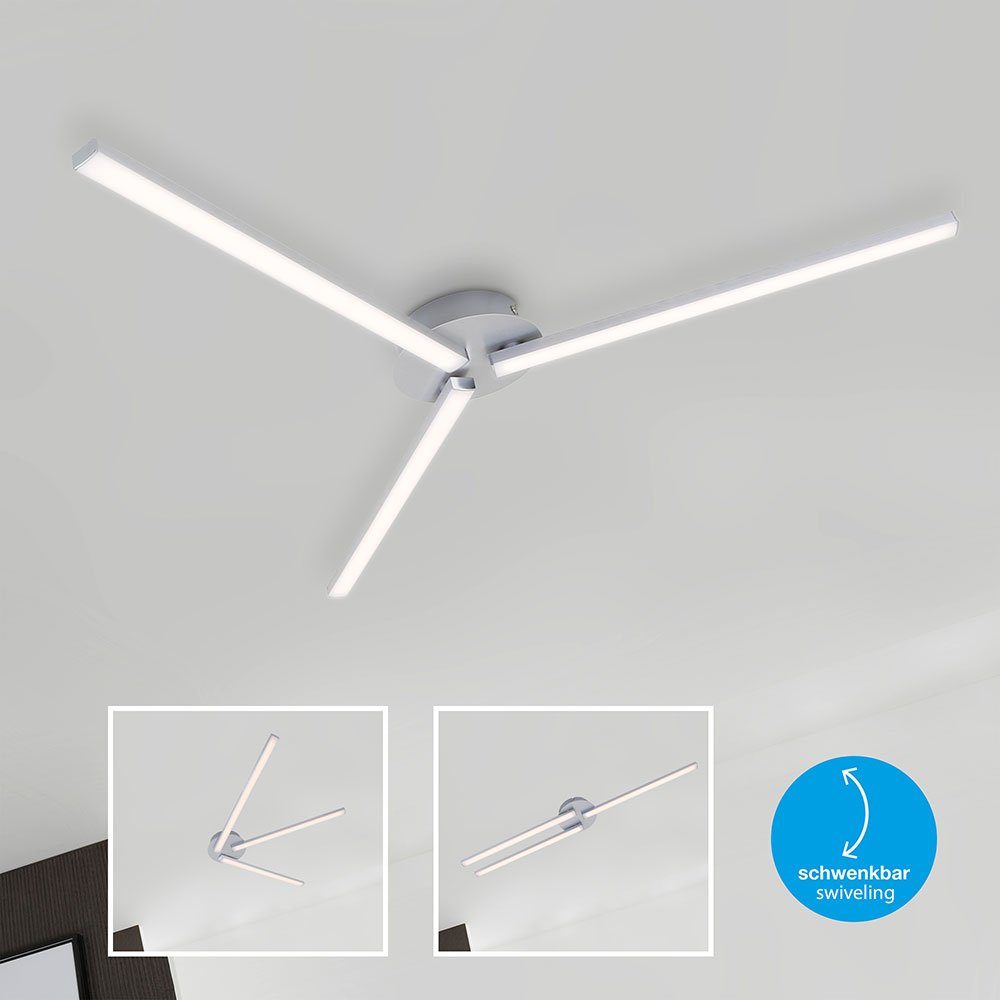 Briloner Leuchten LED Deckenleuchte, LED-Leuchtmittel fest verbaut, Warmweiß, Deckenleuchte Deckenlampe Designlampe LED Wohnzimmerlampe beweglich
