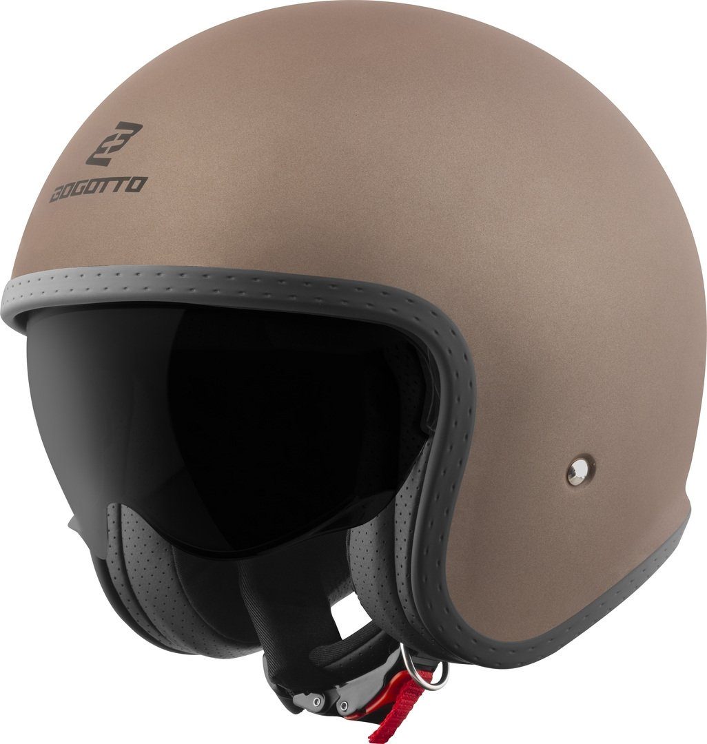 Bogotto Motorradhelm H589 Solid Jethelm, Ratschenverschluss, ECE 22.06