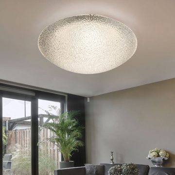 Globo LED Deckenleuchte, LED-Leuchtmittel fest verbaut, Warmweiß, LED Deckenleuchte Modern Wohnzimmerlampe Glas klar