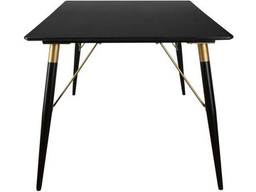 loft24 Esstisch Unagi, aus MDF mit Metallgestell in gold/schwarzfarben, Breite 120 cm