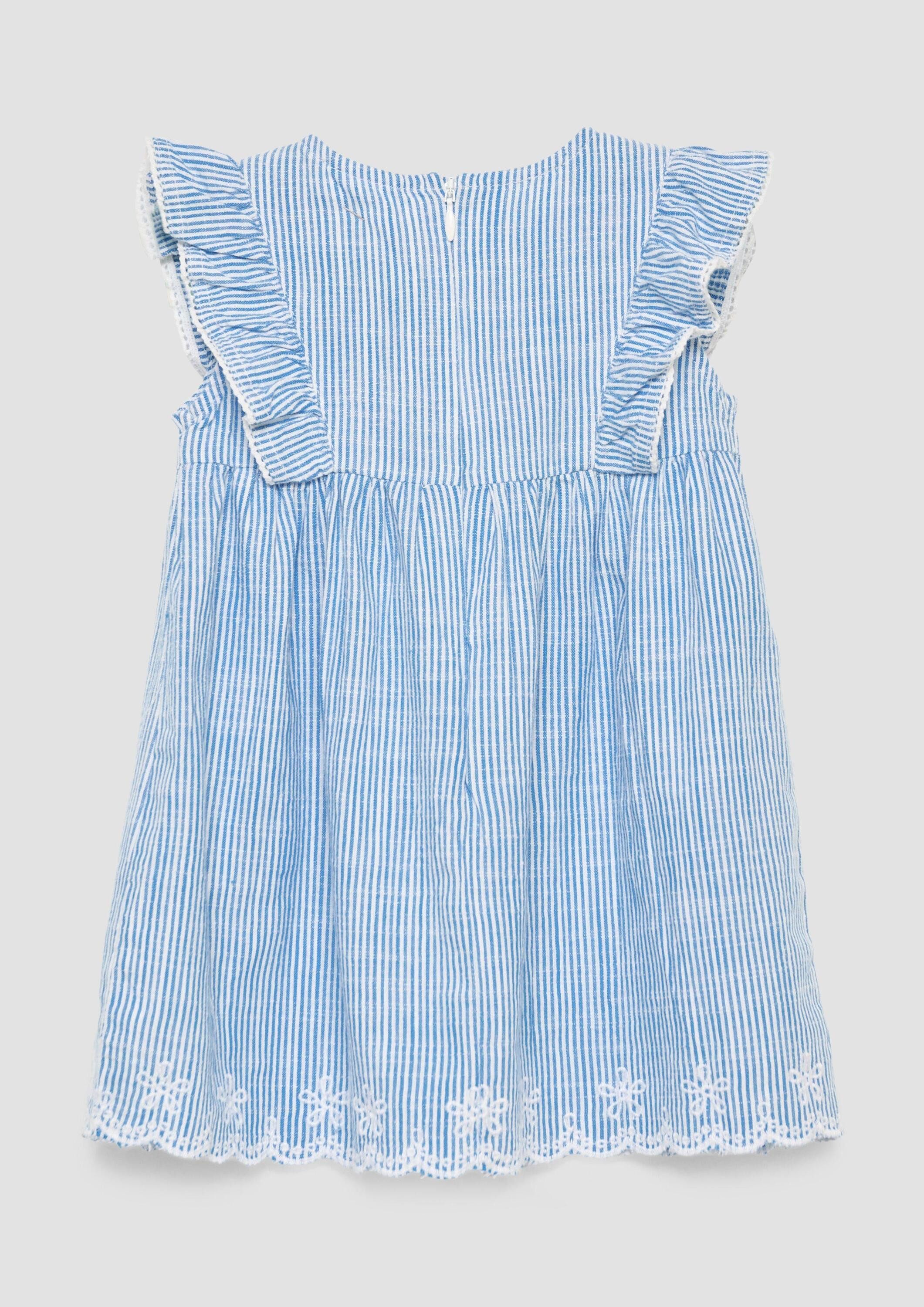 s.Oliver Minikleid Kleid Fein gestreiftes Baumwollkleid in Leinen-Optik