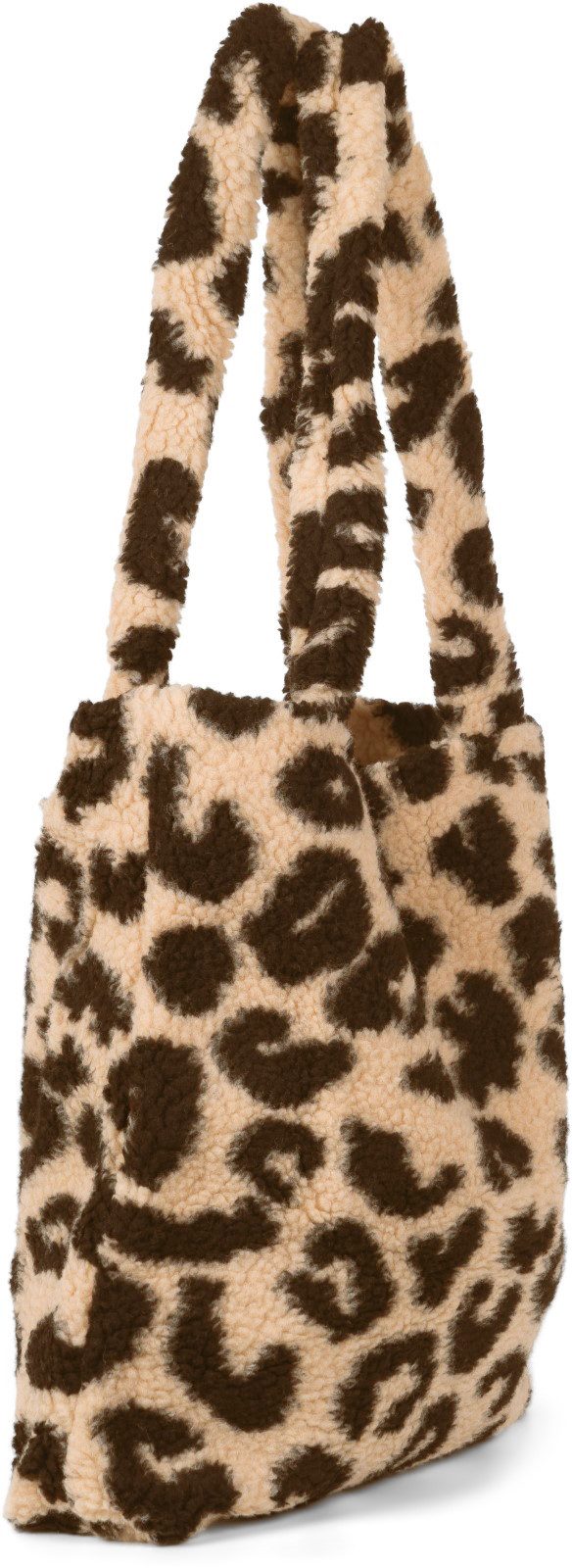 styleBREAKER Schultertasche Leo Shopper Teddyfell Optik (1-tlg)