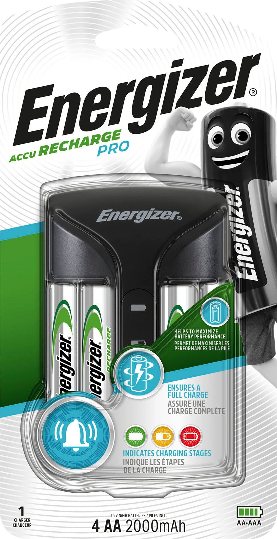 Charger 2000 mAh AA Energizer Batterie-Ladegerät +4 Pro