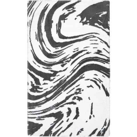 Badematte Marble Egeria, Höhe 10 mm, rutschhemmend beschichtet, fußbodenheizungsgeeignet, Baumwolle, rechteckig