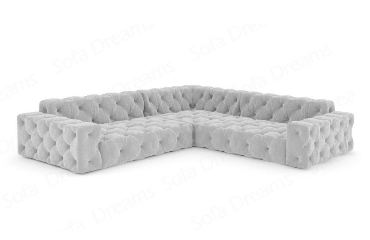 Polsterecksofa Sofa Sofa Eckcouch Stoffsofa, L Dreams Stoff Samtsofa Menorca Ecksofa Form Loungesofa hellgrau84