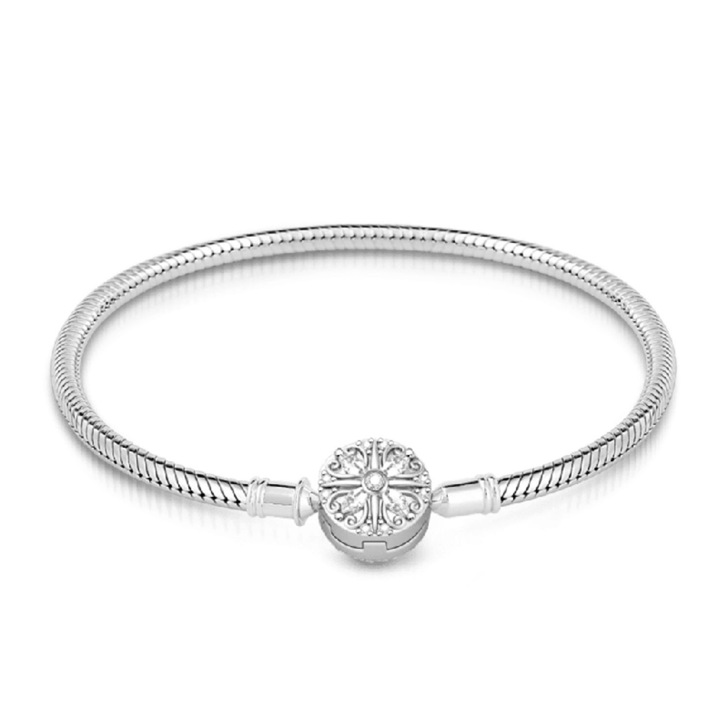 Gnoce Perlenarmband Gnoce Armband Kleeblattverschluss BQCS70-19 Silber