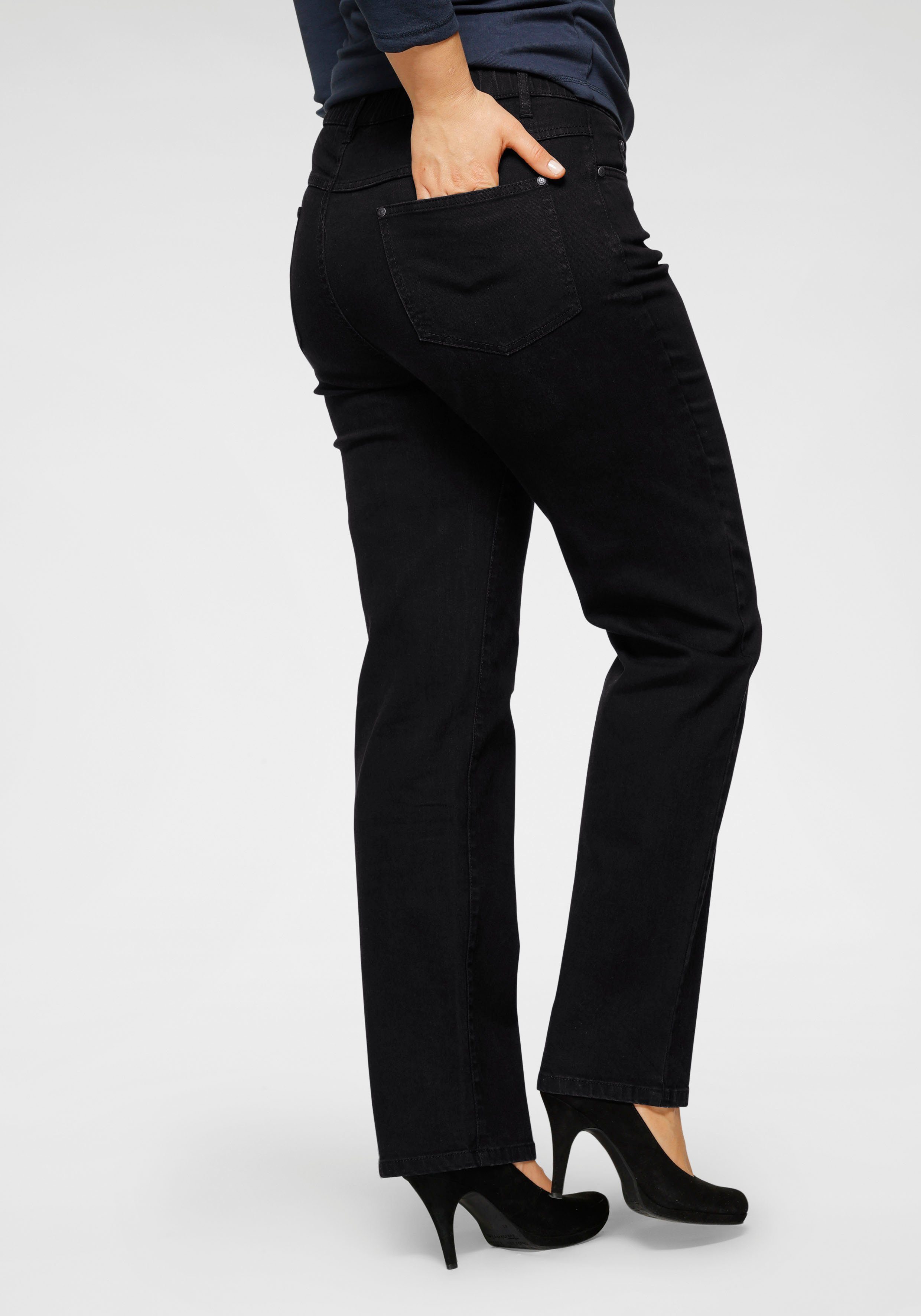 Dehnbund black Arizona bequemen Curve-Collection mit Straight-Jeans