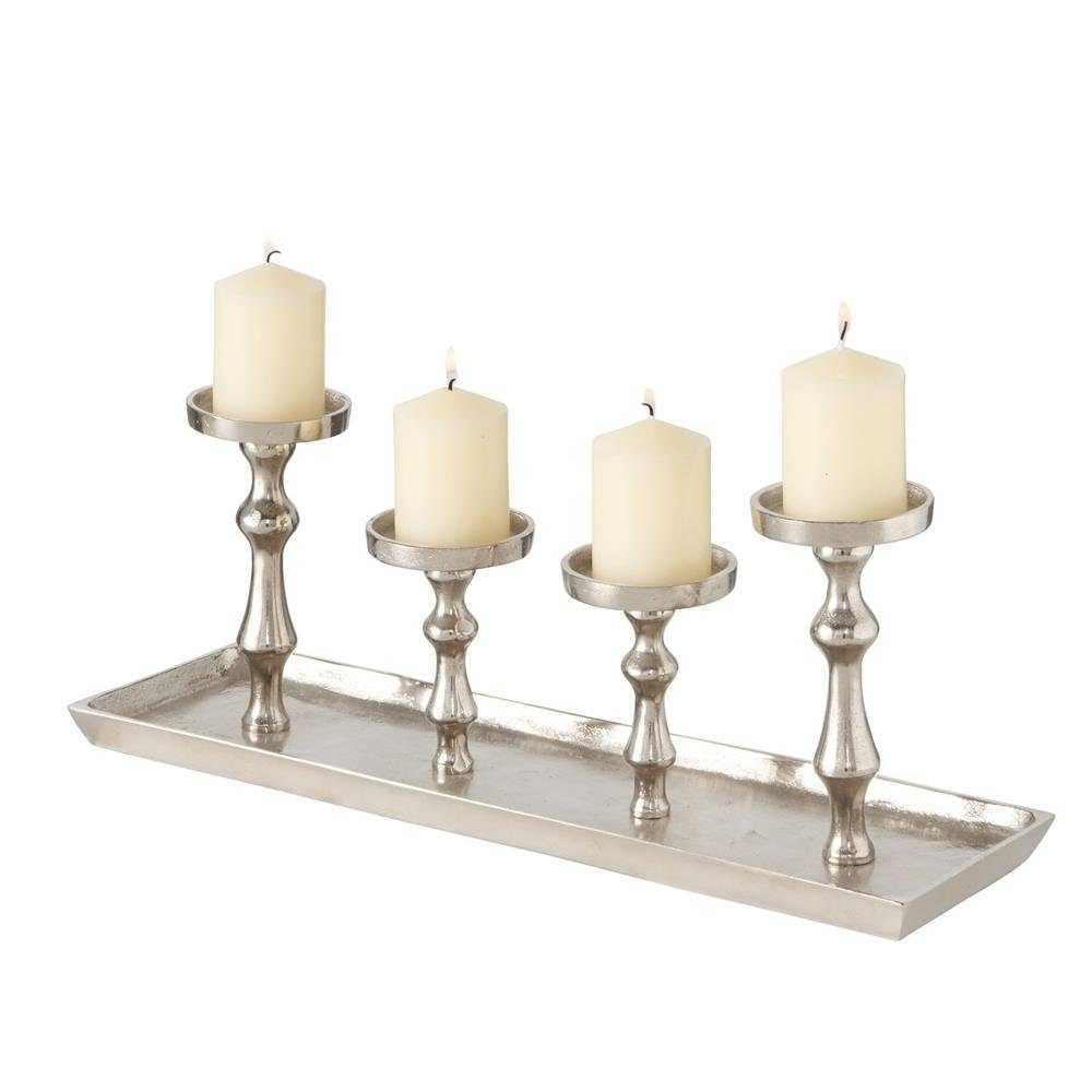 Umbra Kerzenständer Kerzenleuchter Furo Silber 53cm, Kerzenleuchter Kerzenhalter Elegantes Design