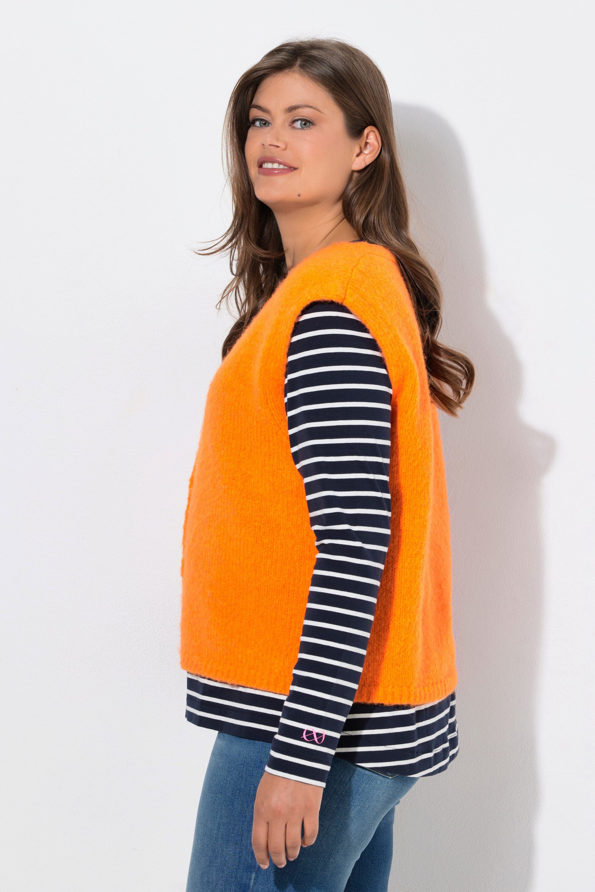 Laurasøn Strickjacke Strick-Weste geknöpft V-Ausschnitt – Bild 4 von 4