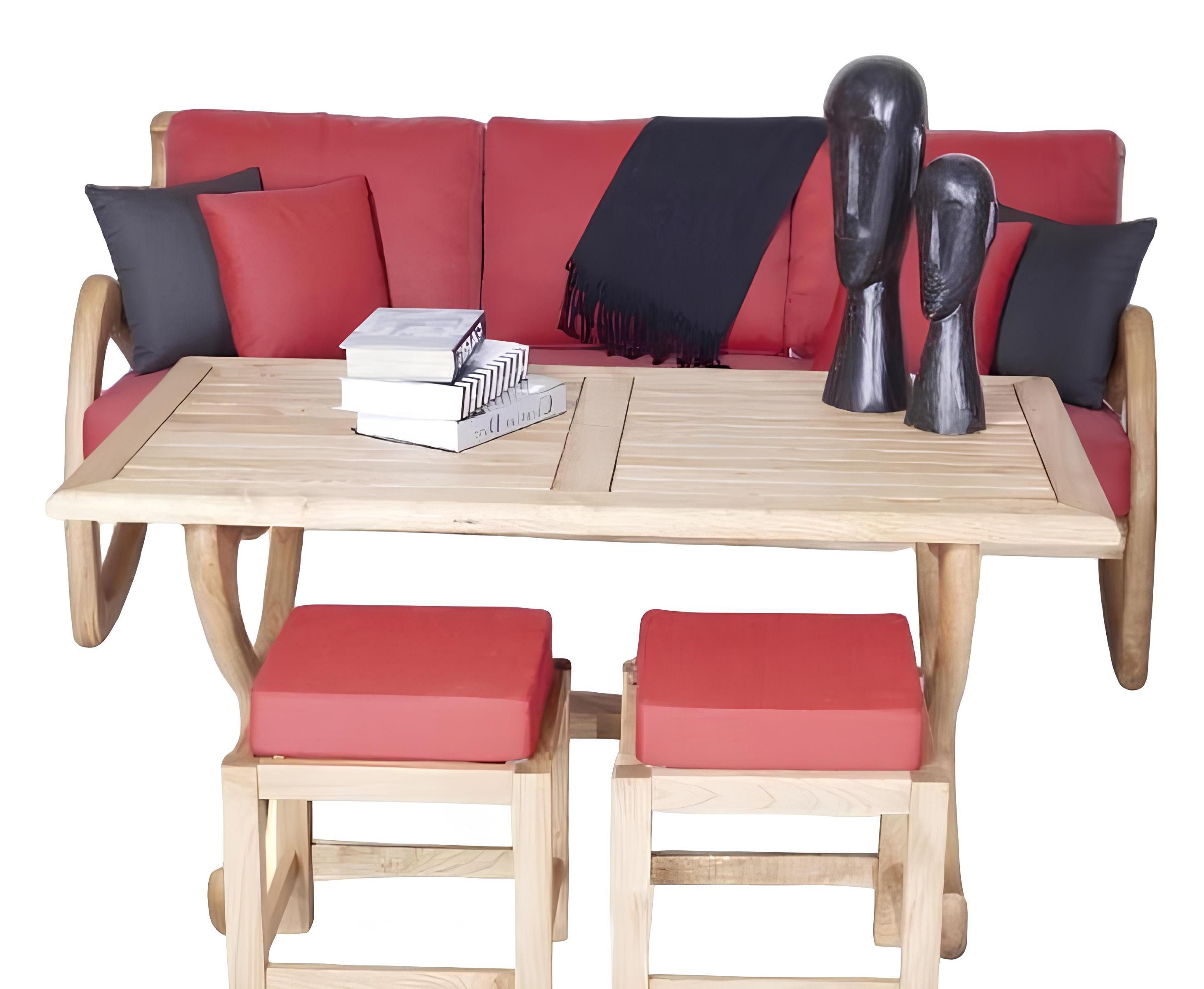 Xlmoebel Gartenlounge-Set Gartenmöbel Sofa für 3 Personen Outdoor Esstisch Set für eine elegante, (2tlg Gartenmöbel Set (Sofa 3 Sitzer + Esstisch), Hergestellt in Europa