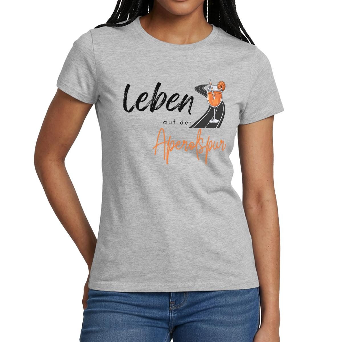 Spreadshirt T-Shirt Leben Auf Der Aperolspur Aperol Alkohol JGA Frauen T-Shirt (1-tlg)
