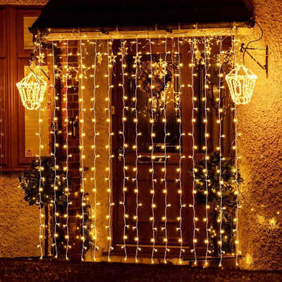 Salcar LED-Lichterkette 3m/6m LED Lichtvorhang Weihnachten Lichterkette 8 Beleuchtungsmodi