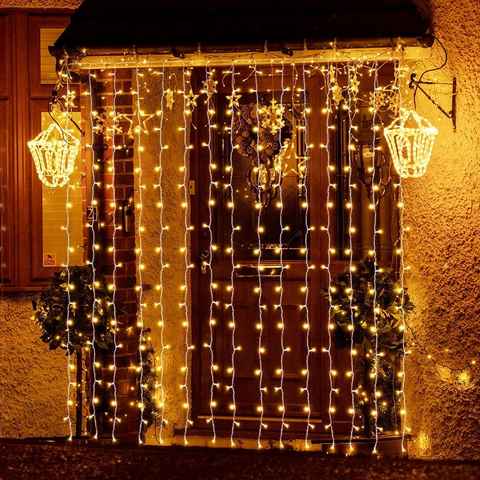 Salcar LED-Lichterkette 3m/6m LED Lichtvorhang Weihnachten Lichterkette 8 Beleuchtungsmodi