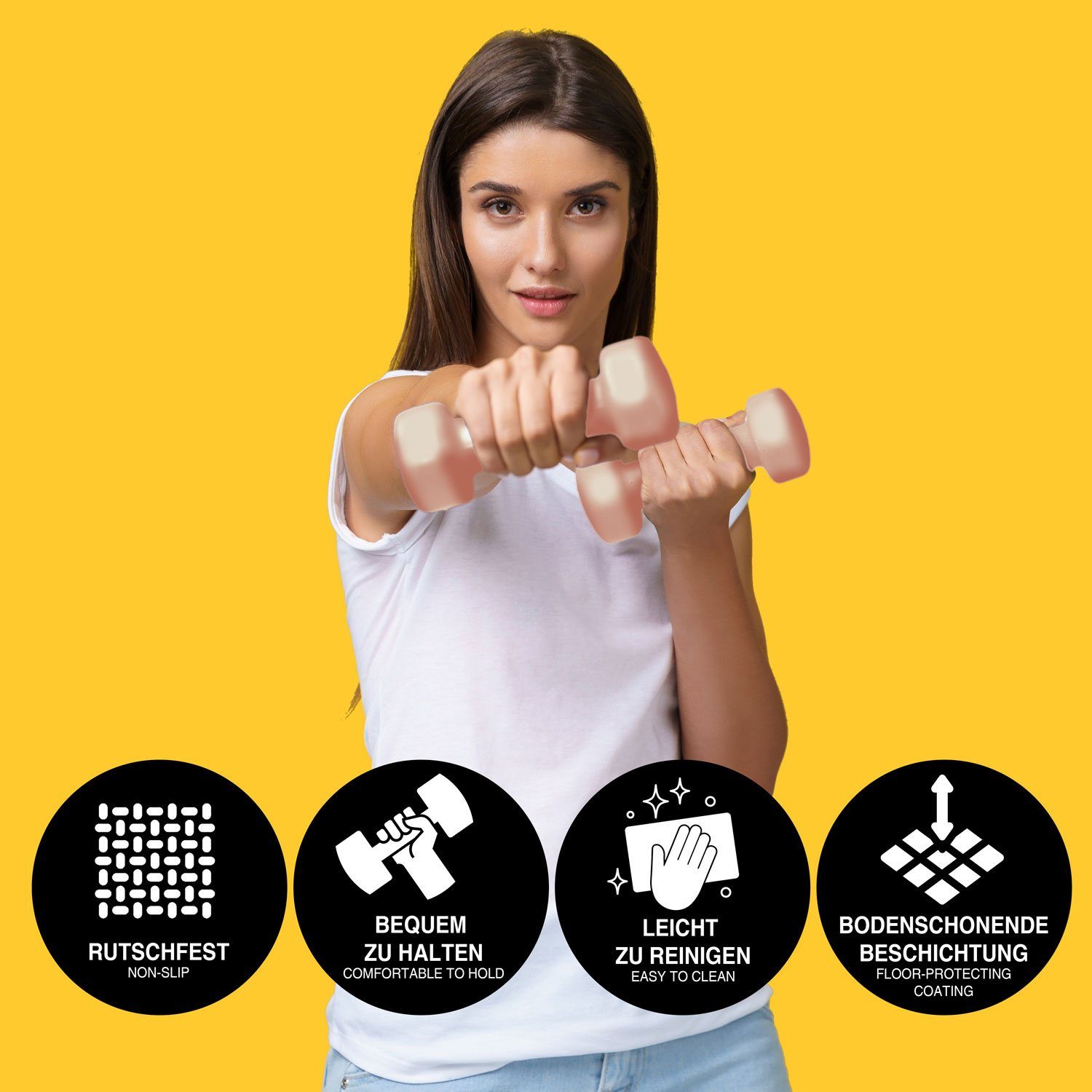 Body & Mind Hantel-Set BODY & MIND Neopren Hantel Set–Kurzhanteln für Fitness & Heimgebrauch, (Dumbbells, Effektives Krafttraining), Fitness Workout für Zuhause