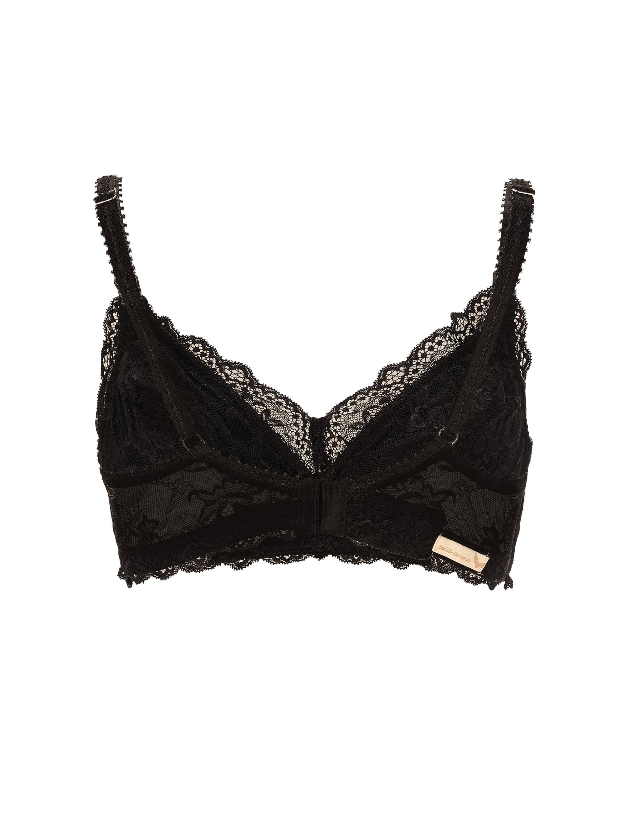 petit amour Still-BH EMILIA aus schwarzer Spitze, ohne Bügel, Körbchen C/D/E Cups (1-tlg) 5-fach verstellbare Unterbrustweite, BH mit speziellen Still-Clips