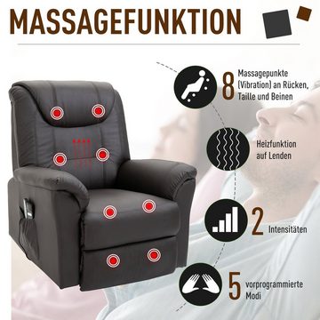HOMCOM Massagesessel elektrischer Massage-Liegestuhl