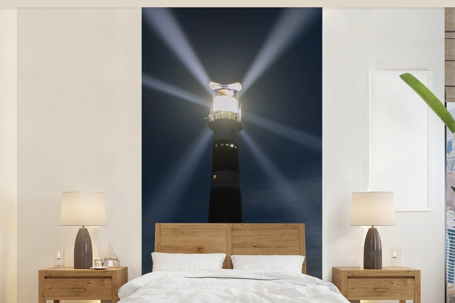 MuchoWow Fototapete Leuchtturm von Ameland in der Abenddämmerung, Matt, bedruckt, (2 St), Vliestapete für Wohnzimmer Schlafzimmer Küche, Fototapete | Fototapeten