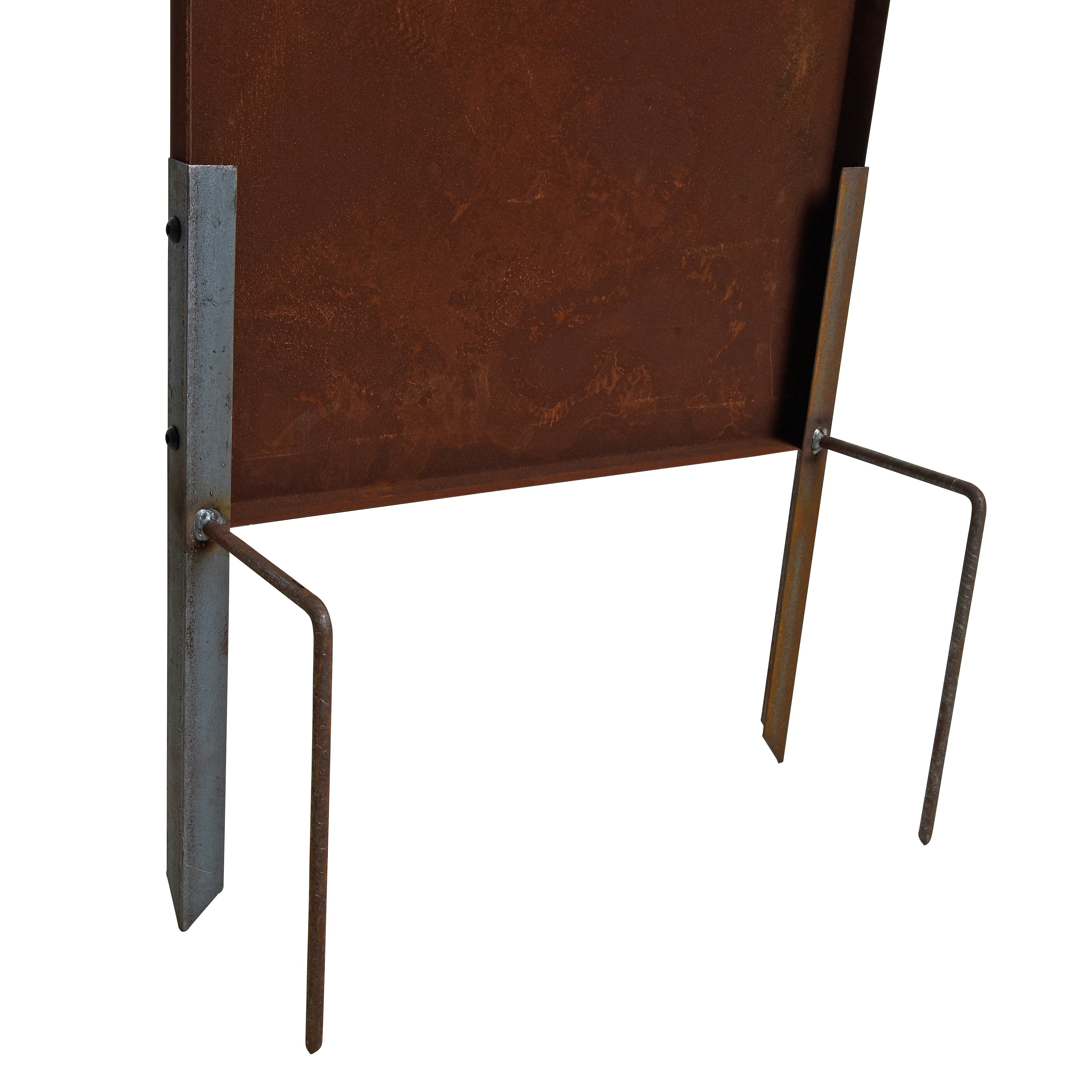 ESTEXO Sichtschutzelement Sichtschutz Rost Metall Gartenzaun 150x50cm Steckfuß Sichtschutzwand