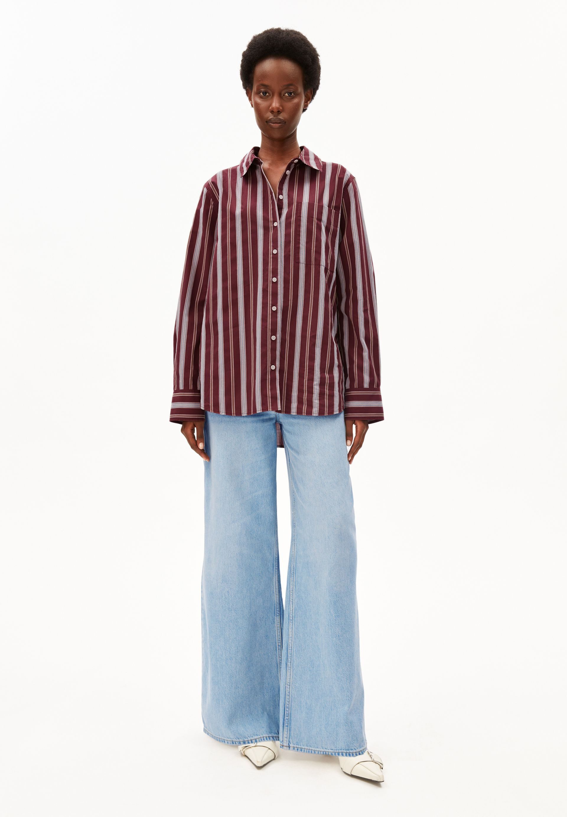 Armedangels Langarmbluse STRIPE Bluse aus 100% Bio-Baumwolle Loose Fit