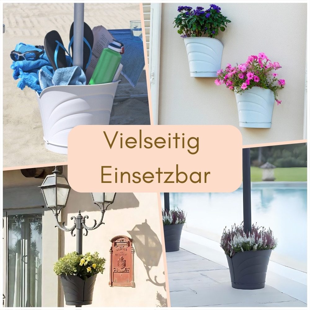 GarPet Blumentopf Blumentopf für Regenrohr Fallrohr Blumentopf Pflanzengefäß Regenrinne – Bild 5 von 5