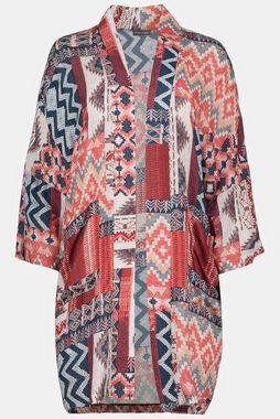 Gina Laura Blusenjacke Kimono bedruckt weite offene Form 3/4-Arm