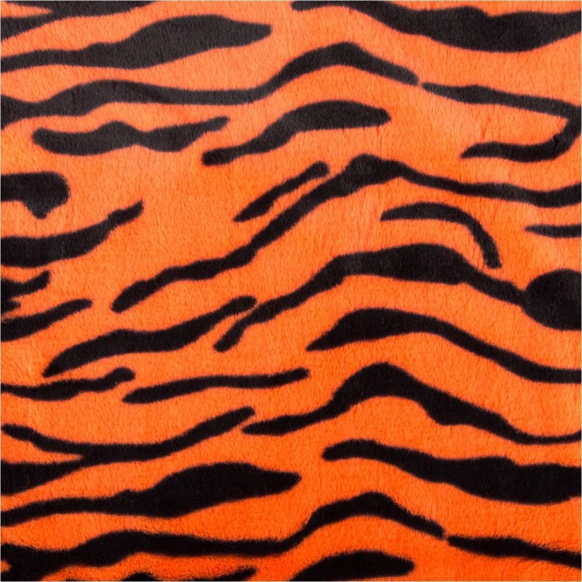 Stoff Plüsch Stoff Fellimitat Kunstfell Tiger orange schwarz 1,68m Breite