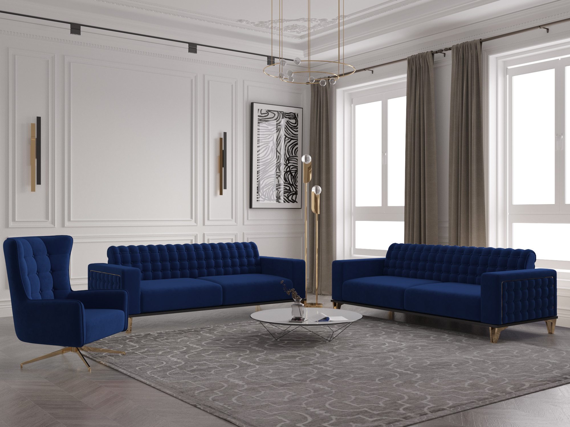 Möbeldreams Chesterfield-Sofa Sofa-Set Tina 3-2-1/3-3-1 / günstig online kaufen