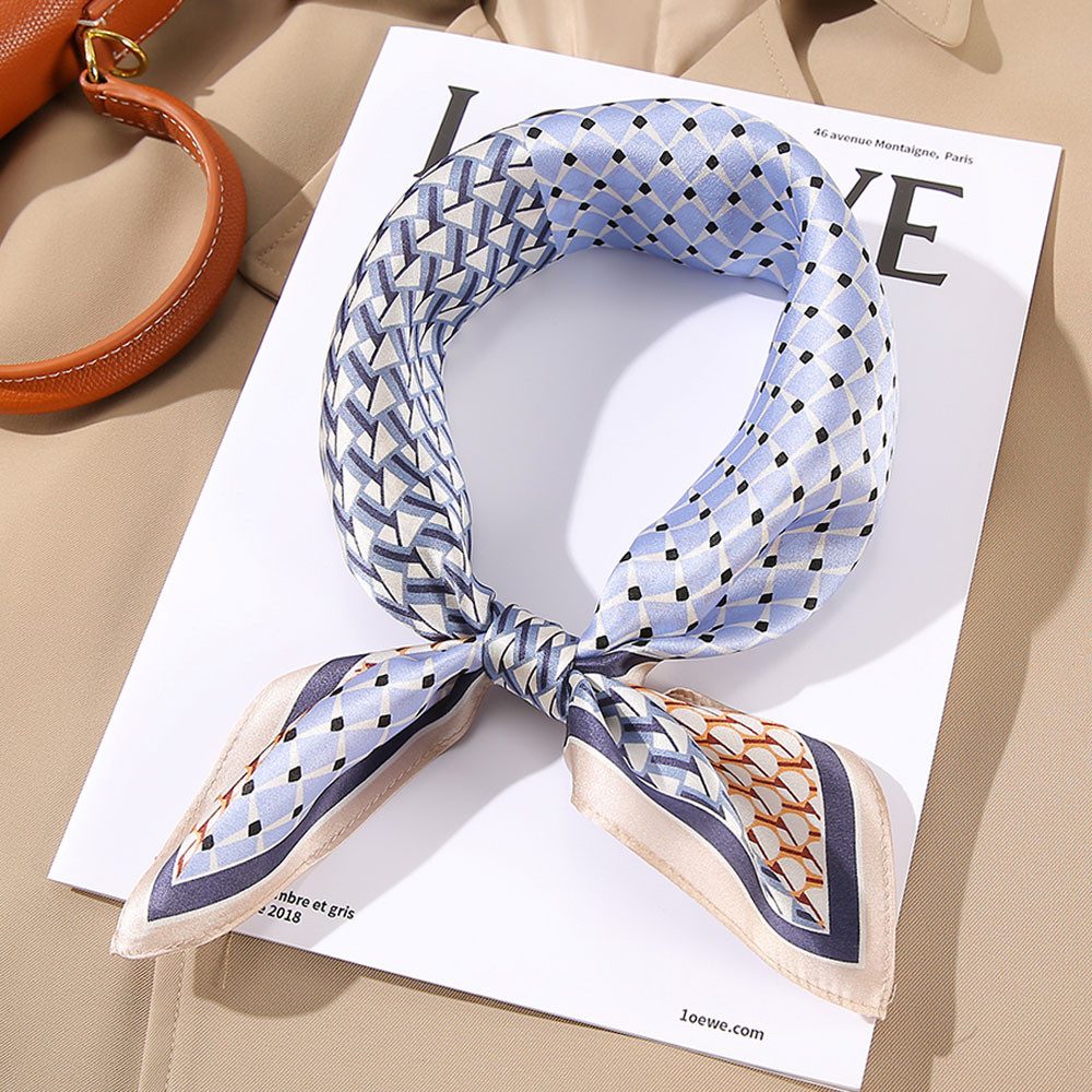 Vivi Idee Seidentuch 100% Maulbeerseide Halstuch Damen, Quadratisches 53x53 cm Halstuch, bedrucktes Seidenschal