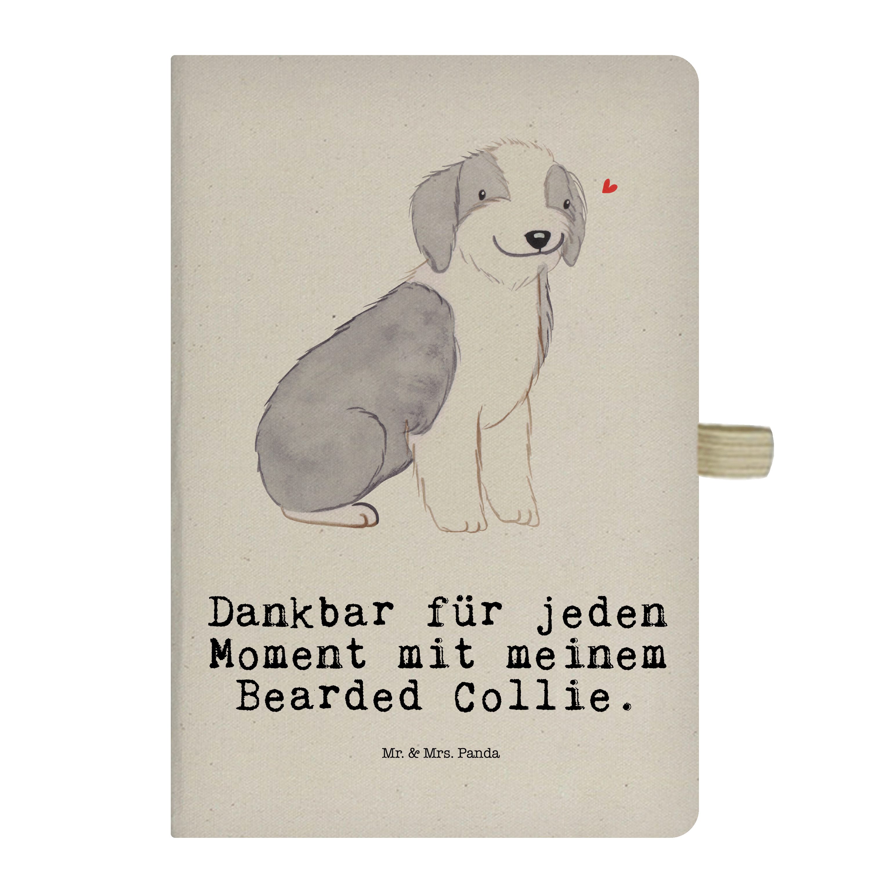 Mr. & Mrs. Panda Notizbuch Bearded Collie Moment - Transparent - Geschenk, Kladde, Notizheft, br Mr. & Mrs. Panda