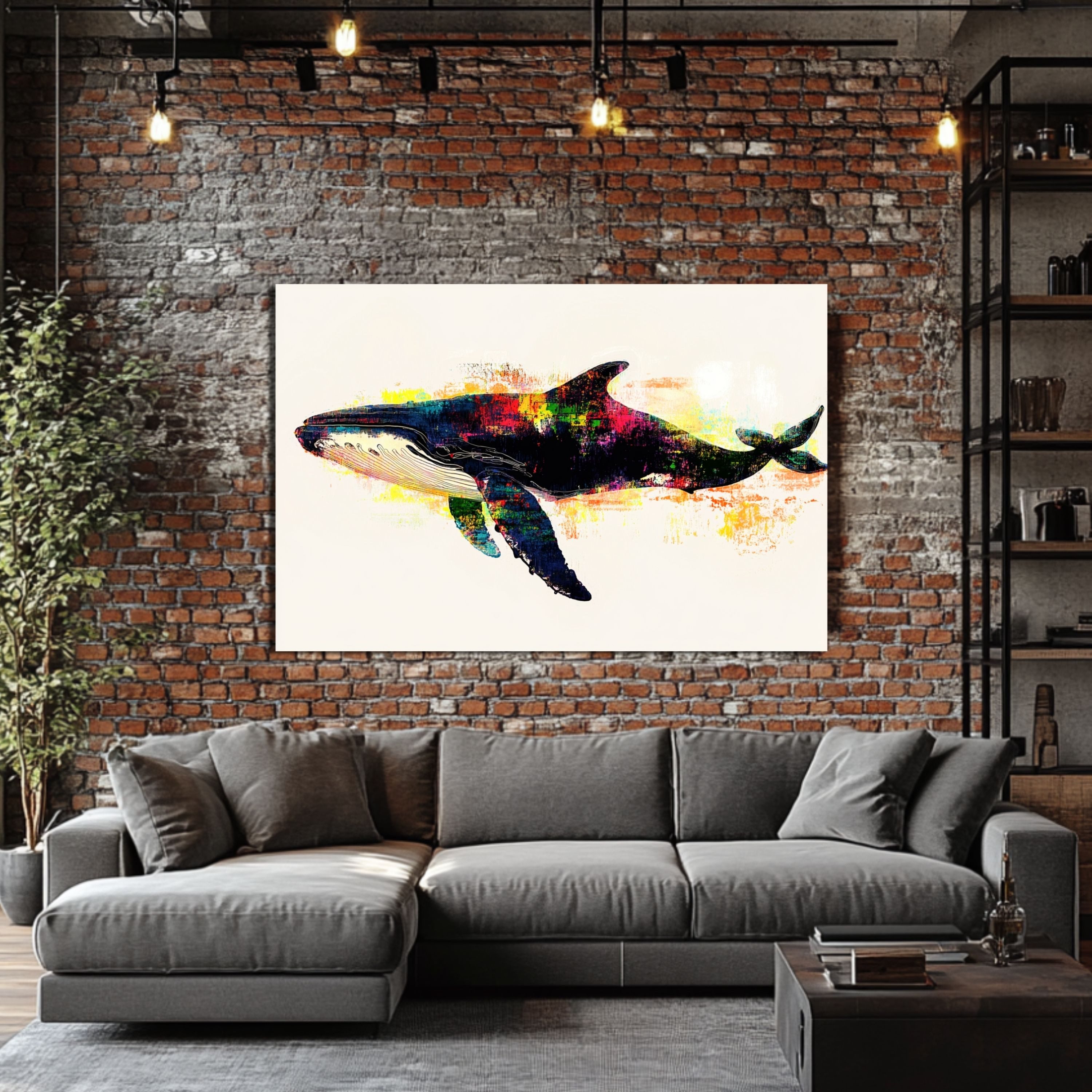 DARO Design Leinwandbild Modern Abstrakt Wandbilder XXL Wandbild Wand Deko Leinwand Bilder, (Wal Warhol Glitch - Bild Groß Wohnzimmer Schlafzimmer Küche Esszimmer Einteilig Querformat Fotodruck Leinwände Wanddeko Abstrakte Kunst Boho), 30x20cm