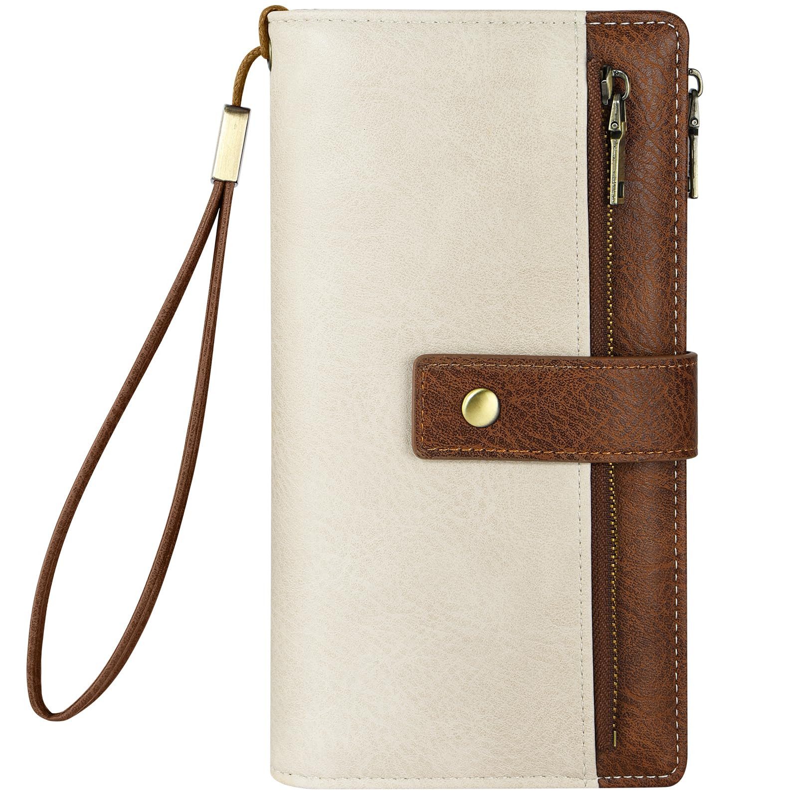 Zyronn Geldbörse Geldbörse RFID Damen Geldbörse Portemonnaie Geldbeutel, Damen Geldbörse klappbar Lange Clutch-Tasche aus PU-Leder