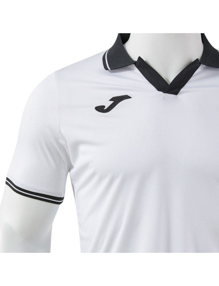 Joma Poloshirt Galaxy (100% rec. Polyester, leicht, atmungsaktiv) weiss/schwarz