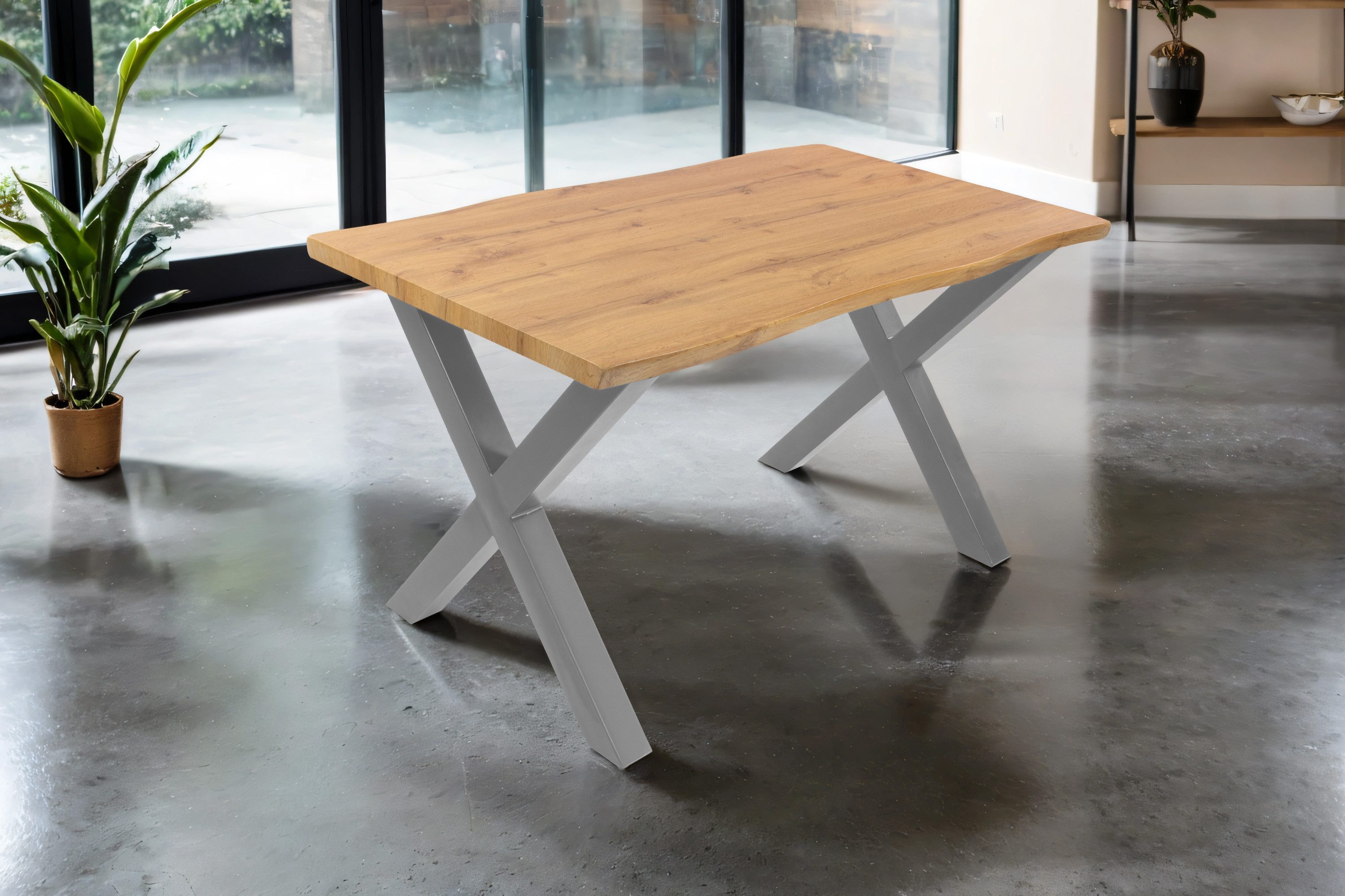 SAM® Esstisch Thori, verschiedene Holz-Optiken, X-Metallgestell, günstig online kaufen